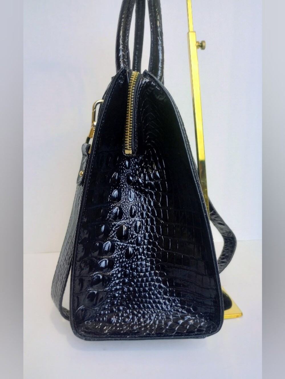 Brahmin Caroline Black Melbourne Satchel With Shoulder Strap - Picture 9 of 12